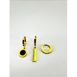 Gold Figürlü Üçlü Küpe